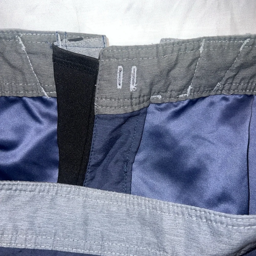 Rip Curl Boardwalk Surfers Boardshorts Navy Blue Gray Boys Size 25 /12 Swim Suit